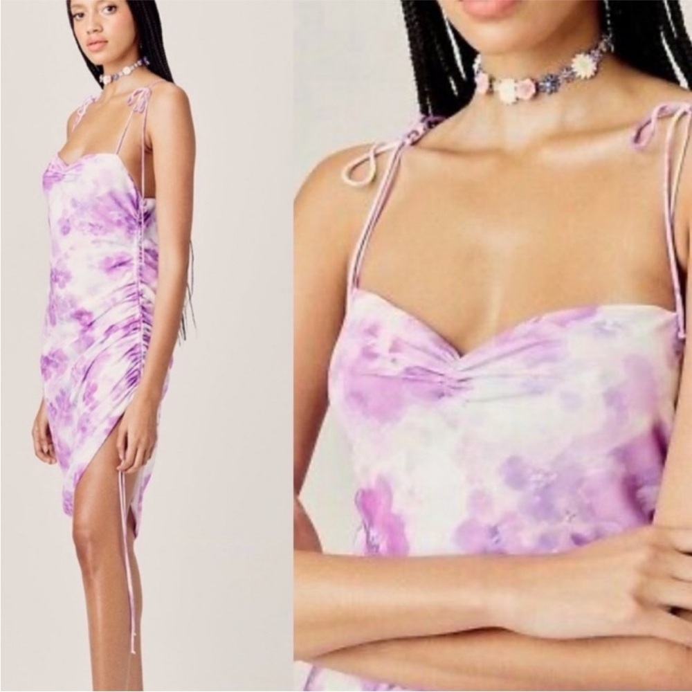 NWT For Love & Lemons Zinna Ruched Dress Sz M